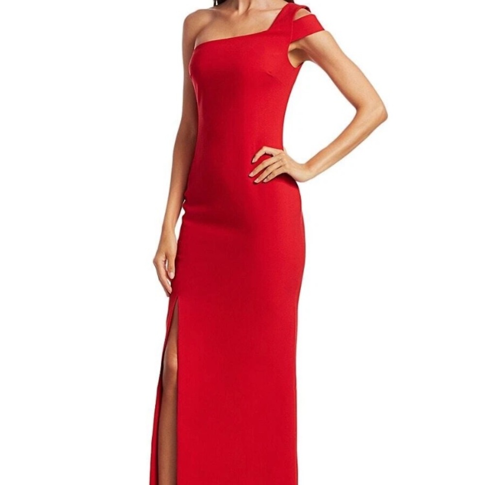Likely Vibrant Red One-Shoulder Gown